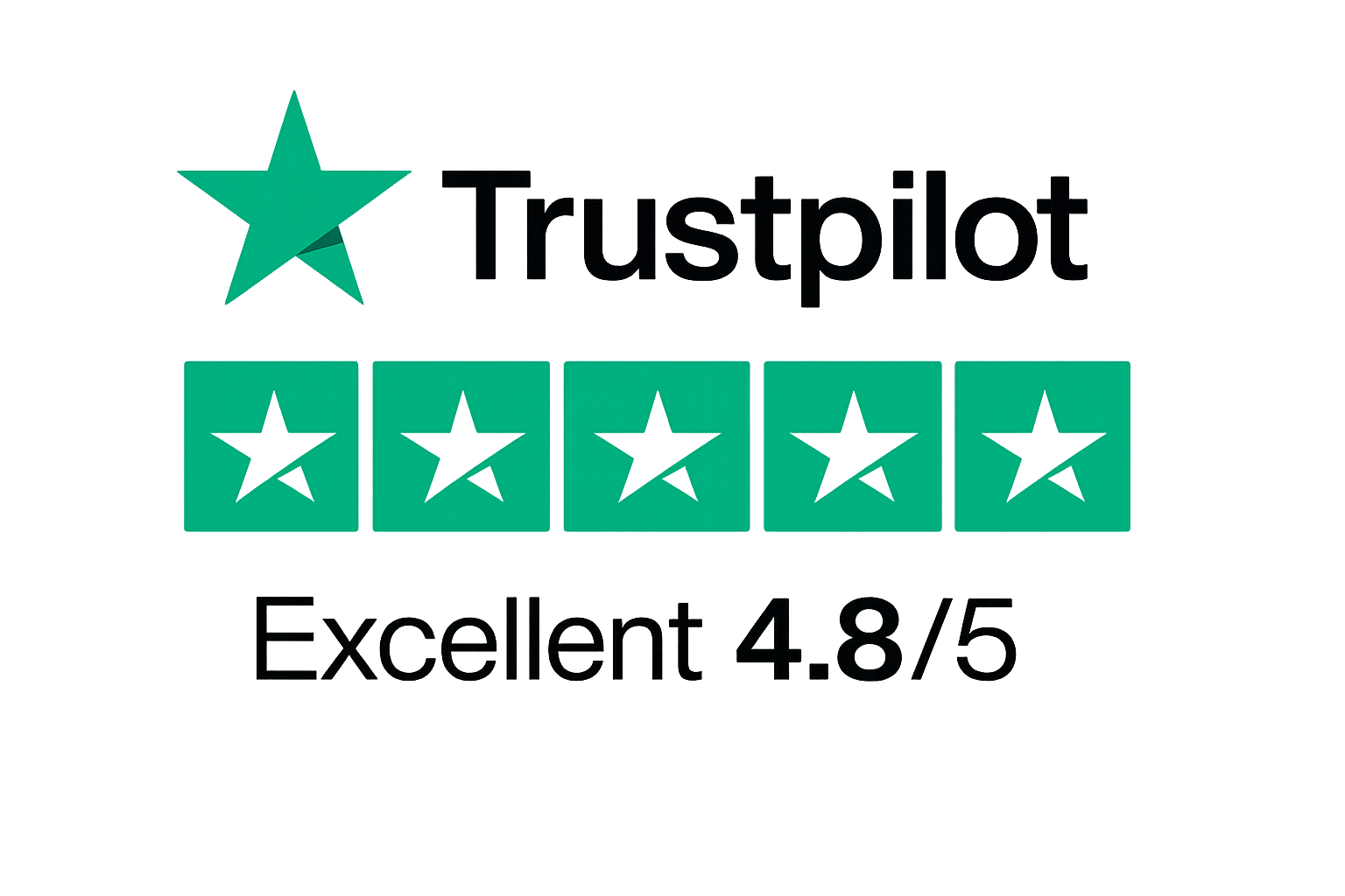 Rated 4.8 out of 5 on Trustpilot