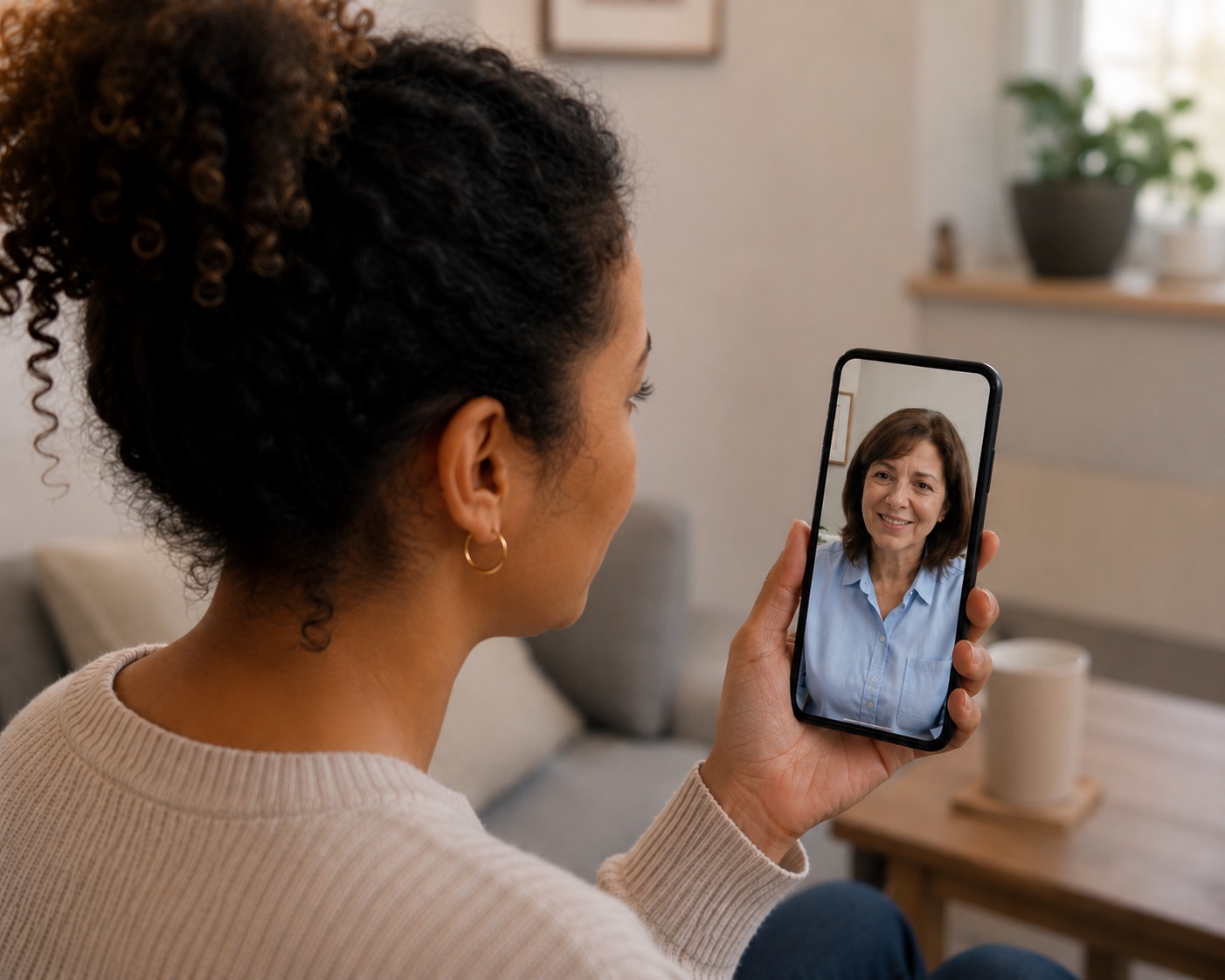 Patient speaking to a GP online about mental health medication for anxiety and depression